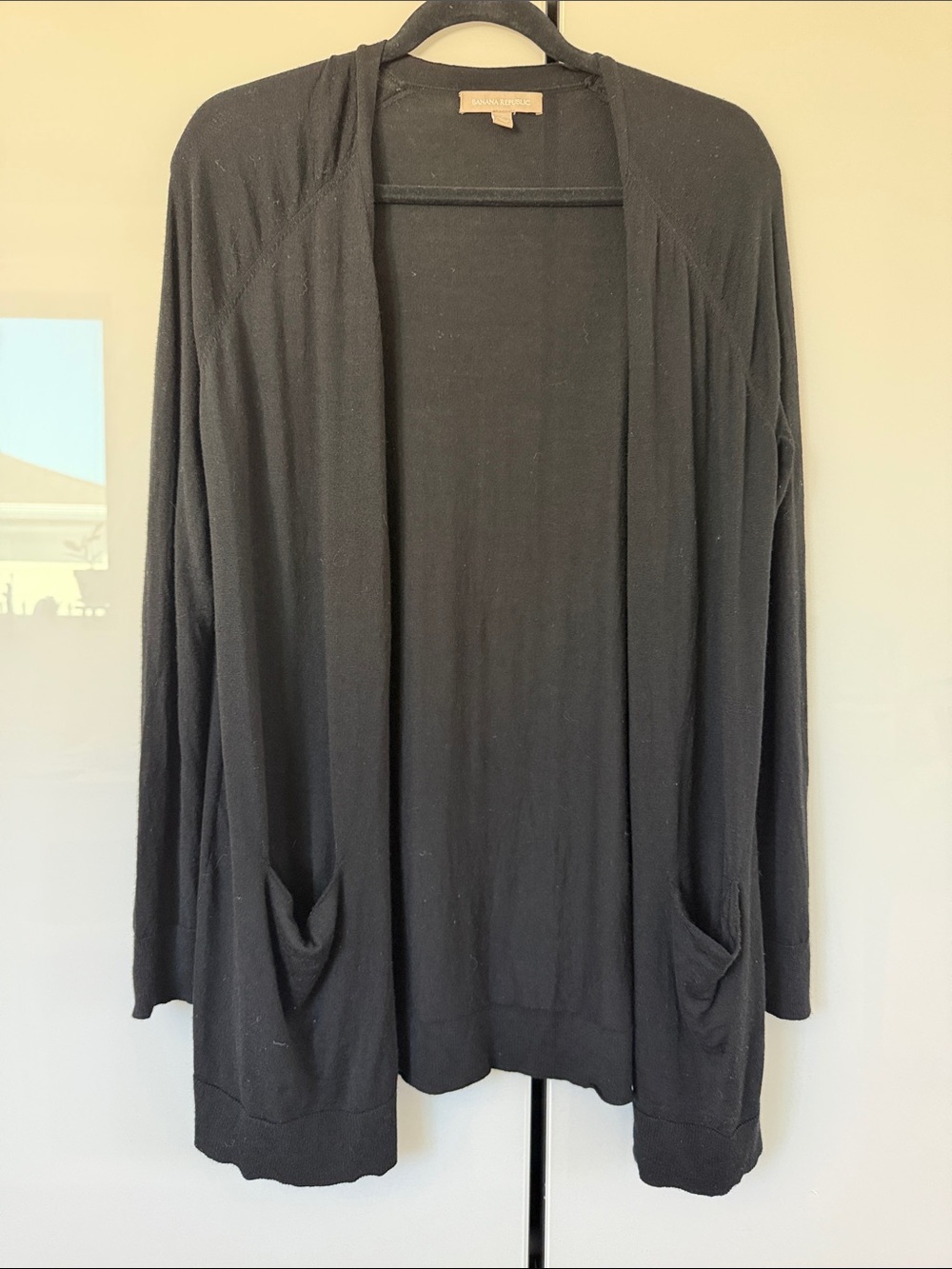 Banana Republic Black Open-Front Pocket Cardigan